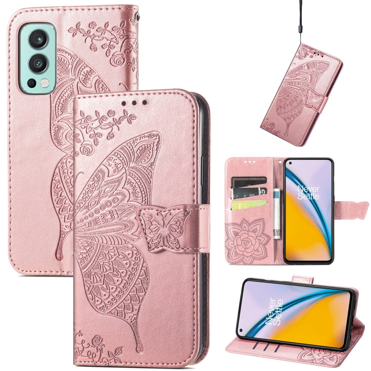 Butterfly Love Flowers Embossed Horizontal Flip Leather Case with Holder & Card Slots & Wallet & Lanyard, For Oukitel C21, For OnePlus Nord 2 5G, For ZTE Blade A51
