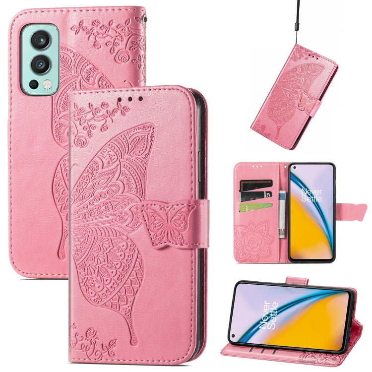Butterfly Love Flowers Embossed Horizontal Flip Leather Case with Holder & Card Slots & Wallet & Lanyard, For Oukitel C21, For OnePlus Nord 2 5G, For ZTE Blade A51