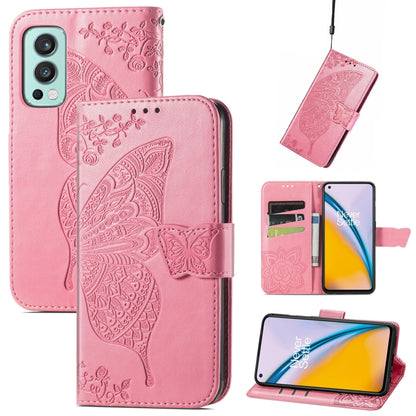 Butterfly Love Flowers Embossed Horizontal Flip Leather Case with Holder & Card Slots & Wallet & Lanyard, For Oukitel C21, For OnePlus Nord 2 5G, For ZTE Blade A51