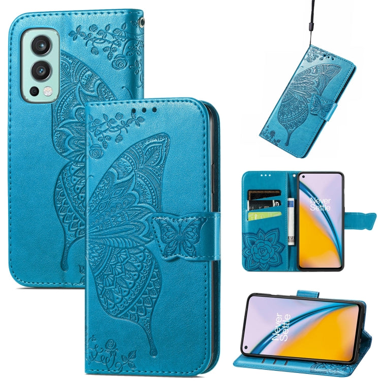 Butterfly Love Flowers Embossed Horizontal Flip Leather Case with Holder & Card Slots & Wallet & Lanyard, For Oukitel C21, For OnePlus Nord 2 5G, For ZTE Blade A51