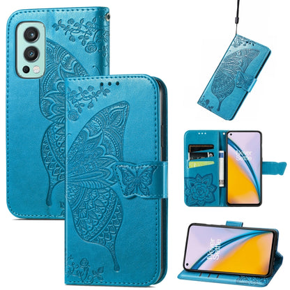 Butterfly Love Flowers Embossed Horizontal Flip Leather Case with Holder & Card Slots & Wallet & Lanyard, For Oukitel C21, For OnePlus Nord 2 5G, For ZTE Blade A51