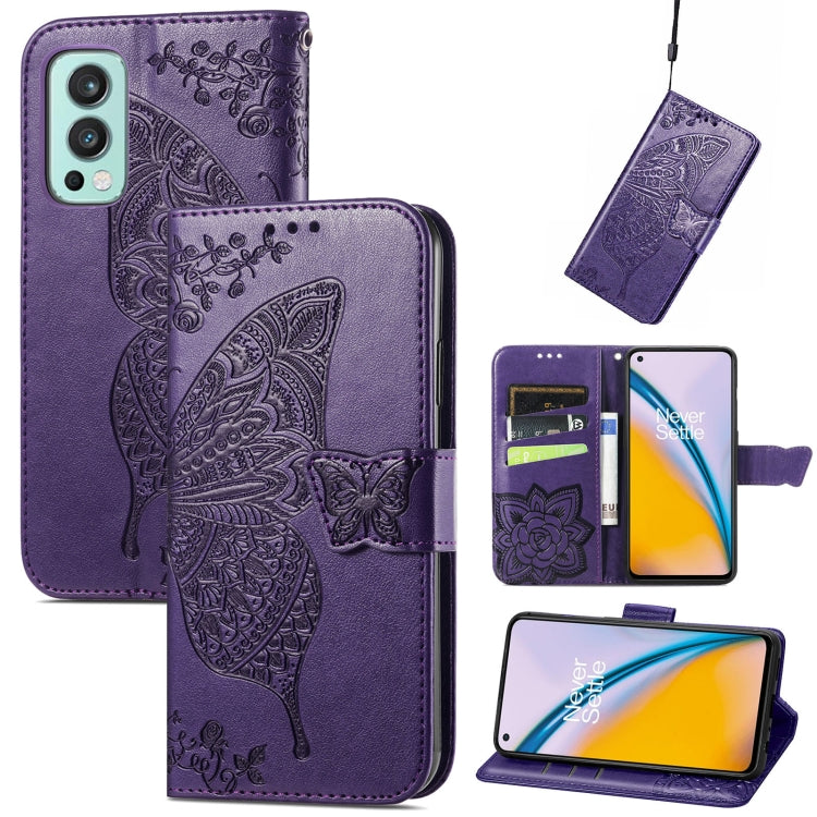 Butterfly Love Flowers Embossed Horizontal Flip Leather Case with Holder & Card Slots & Wallet & Lanyard, For Oukitel C21, For OnePlus Nord 2 5G, For ZTE Blade A51