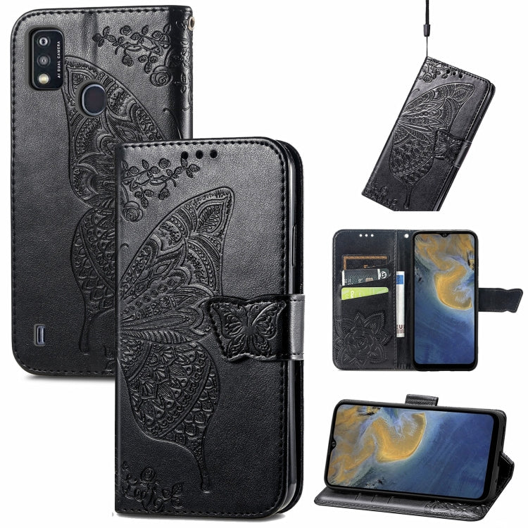 Butterfly Love Flowers Embossed Horizontal Flip Leather Case with Holder & Card Slots & Wallet & Lanyard, For Oukitel C21, For OnePlus Nord 2 5G, For ZTE Blade A51