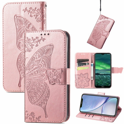 Butterfly Love Flowers Embossed Horizontal Flip Leather Case with Holder & Card Slots & Wallet & Lanyard, For Oukitel C21, For OnePlus Nord 2 5G, For ZTE Blade A51