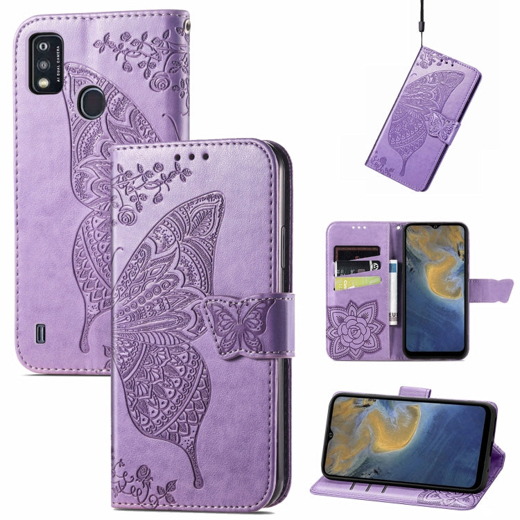 Butterfly Love Flowers Embossed Horizontal Flip Leather Case with Holder & Card Slots & Wallet & Lanyard, For Oukitel C21, For OnePlus Nord 2 5G, For ZTE Blade A51