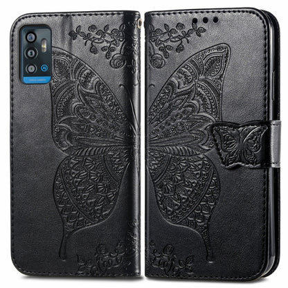 Butterfly Love Flowers Embossed Horizontal Flip Leather Case with Holder & Card Slots & Wallet & Lanyard, For ZTE Blade A71