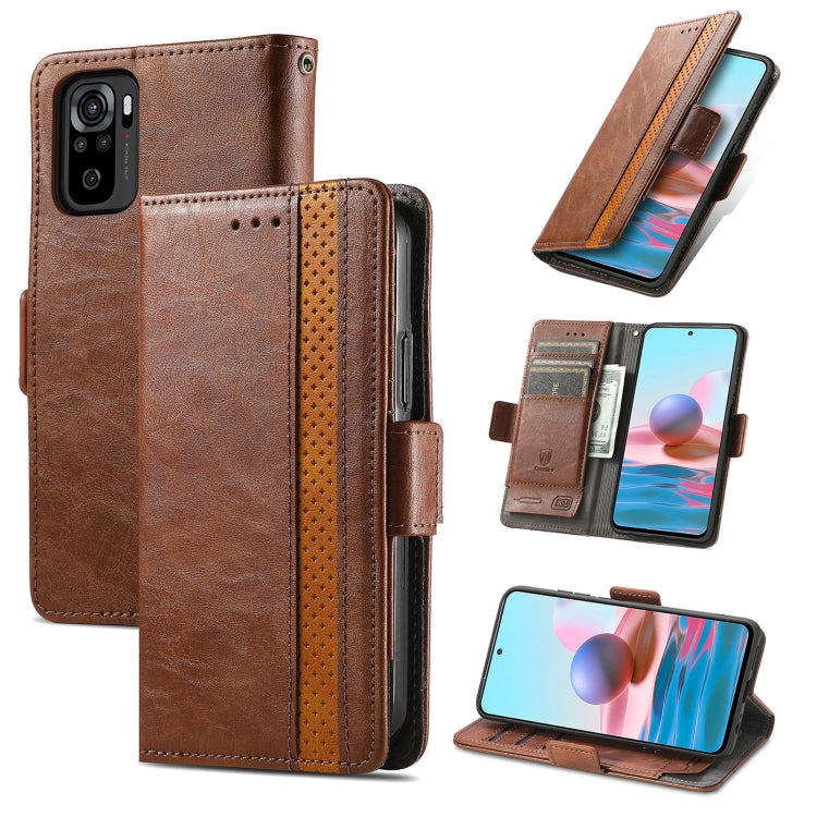 CaseNeo Business Splicing Dual Magnetic Buckle Horizontal Flip PU Leather Case with Holder & Card Slots & Wallet, For Xiaomi Redmi Note 10, For Xiaomi Redmi Note 10 5G, For Xiaomi Redmi 10, For Xiaomi Redmi K40 Gaming