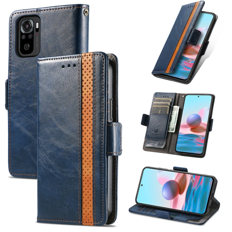 CaseNeo Business Splicing Dual Magnetic Buckle Horizontal Flip PU Leather Case with Holder & Card Slots & Wallet, For Xiaomi Redmi Note 10, For Xiaomi Redmi Note 10 5G, For Xiaomi Redmi 10, For Xiaomi Redmi K40 Gaming