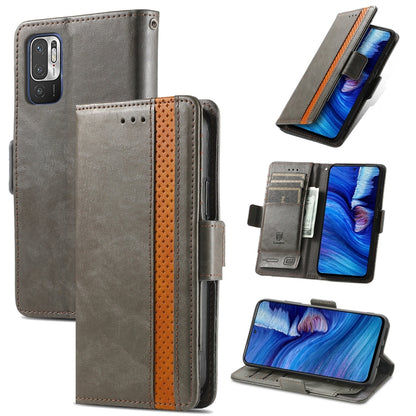 CaseNeo Business Splicing Dual Magnetic Buckle Horizontal Flip PU Leather Case with Holder & Card Slots & Wallet, For Xiaomi Redmi Note 10, For Xiaomi Redmi Note 10 5G, For Xiaomi Redmi 10, For Xiaomi Redmi K40 Gaming