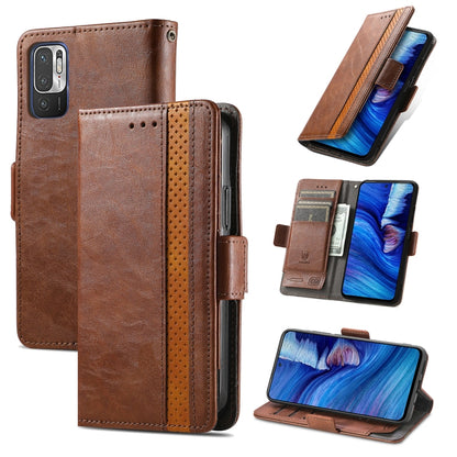 CaseNeo Business Splicing Dual Magnetic Buckle Horizontal Flip PU Leather Case with Holder & Card Slots & Wallet, For Xiaomi Redmi Note 10, For Xiaomi Redmi Note 10 5G, For Xiaomi Redmi 10, For Xiaomi Redmi K40 Gaming