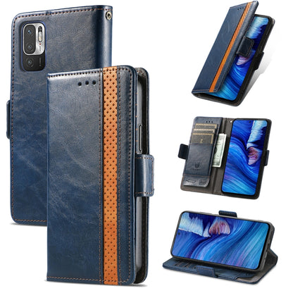 CaseNeo Business Splicing Dual Magnetic Buckle Horizontal Flip PU Leather Case with Holder & Card Slots & Wallet, For Xiaomi Redmi Note 10, For Xiaomi Redmi Note 10 5G, For Xiaomi Redmi 10, For Xiaomi Redmi K40 Gaming