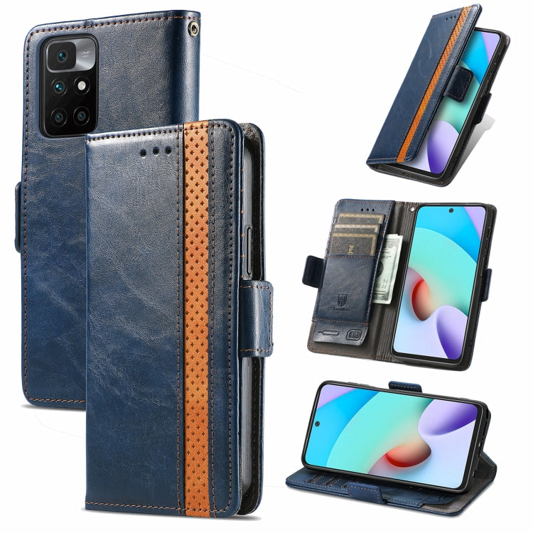 CaseNeo Business Splicing Dual Magnetic Buckle Horizontal Flip PU Leather Case with Holder & Card Slots & Wallet, For Xiaomi Redmi Note 10, For Xiaomi Redmi Note 10 5G, For Xiaomi Redmi 10, For Xiaomi Redmi K40 Gaming