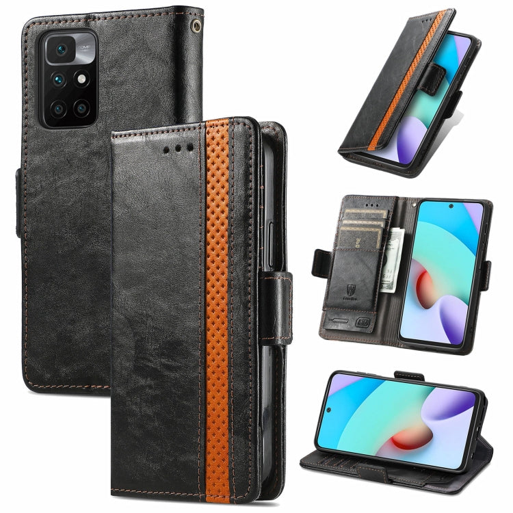 CaseNeo Business Splicing Dual Magnetic Buckle Horizontal Flip PU Leather Case with Holder & Card Slots & Wallet, For Xiaomi Redmi Note 10, For Xiaomi Redmi Note 10 5G, For Xiaomi Redmi 10, For Xiaomi Redmi K40 Gaming