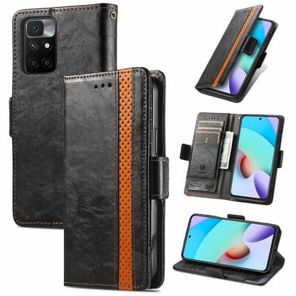 CaseNeo Business Splicing Dual Magnetic Buckle Horizontal Flip PU Leather Case with Holder & Card Slots & Wallet, For Xiaomi Redmi Note 10, For Xiaomi Redmi Note 10 5G, For Xiaomi Redmi 10, For Xiaomi Redmi K40 Gaming