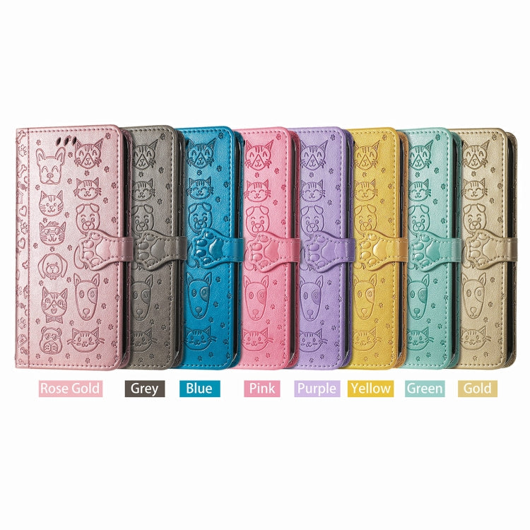 Lovely Cat and Dog Embossing Pattern Horizontal Flip Leather Case , with Holder & Card Slots & Wallet & Cartoon Clasp & Lanyard, For Google Pixel 5a 5G, For LG Velvet 2 Pro, For Motorola Edge 20 Pro