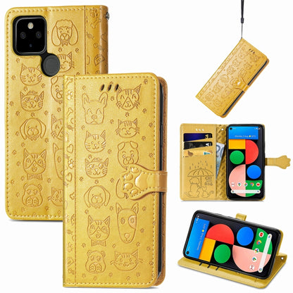Lovely Cat and Dog Embossing Pattern Horizontal Flip Leather Case , with Holder & Card Slots & Wallet & Cartoon Clasp & Lanyard, For Google Pixel 5a 5G, For LG Velvet 2 Pro, For Motorola Edge 20 Pro
