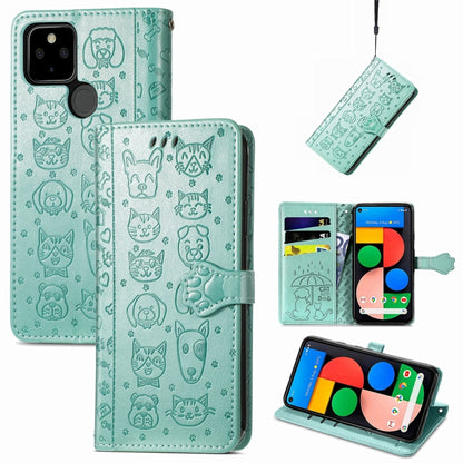 Lovely Cat and Dog Embossing Pattern Horizontal Flip Leather Case , with Holder & Card Slots & Wallet & Cartoon Clasp & Lanyard, For Google Pixel 5a 5G, For LG Velvet 2 Pro, For Motorola Edge 20 Pro