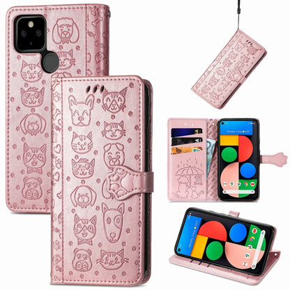 Lovely Cat and Dog Embossing Pattern Horizontal Flip Leather Case , with Holder & Card Slots & Wallet & Cartoon Clasp & Lanyard, For Google Pixel 5a 5G, For LG Velvet 2 Pro, For Motorola Edge 20 Pro