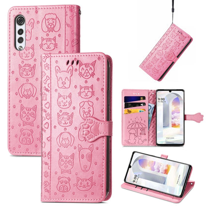 Lovely Cat and Dog Embossing Pattern Horizontal Flip Leather Case , with Holder & Card Slots & Wallet & Cartoon Clasp & Lanyard, For Google Pixel 5a 5G, For LG Velvet 2 Pro, For Motorola Edge 20 Pro