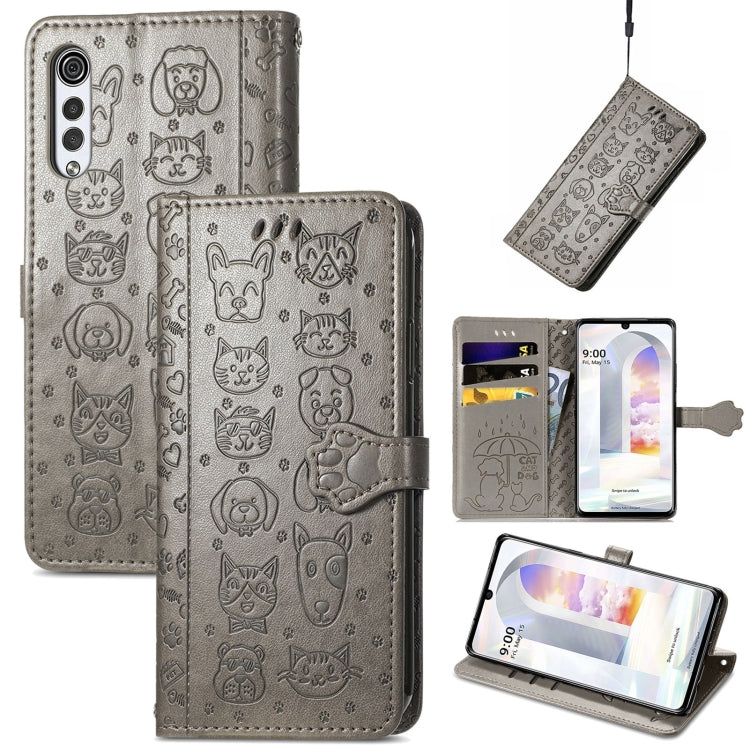 Lovely Cat and Dog Embossing Pattern Horizontal Flip Leather Case , with Holder & Card Slots & Wallet & Cartoon Clasp & Lanyard, For Google Pixel 5a 5G, For LG Velvet 2 Pro, For Motorola Edge 20 Pro