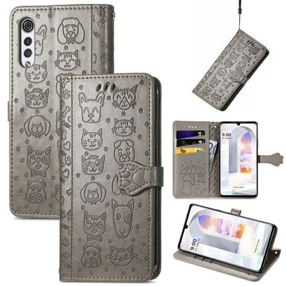 Lovely Cat and Dog Embossing Pattern Horizontal Flip Leather Case , with Holder & Card Slots & Wallet & Cartoon Clasp & Lanyard, For Google Pixel 5a 5G, For LG Velvet 2 Pro, For Motorola Edge 20 Pro