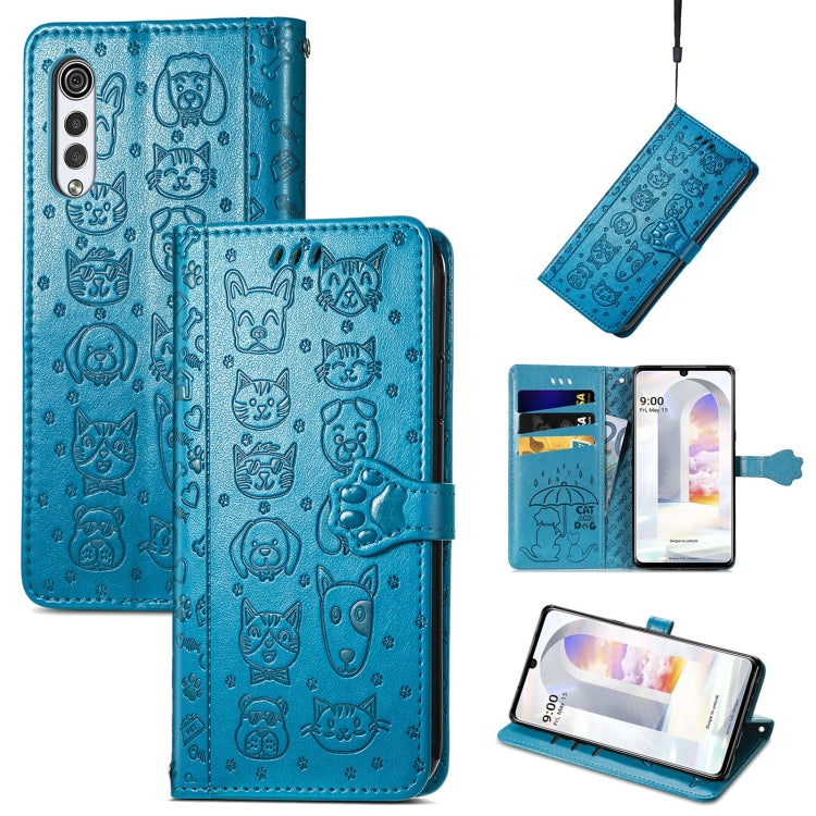 Lovely Cat and Dog Embossing Pattern Horizontal Flip Leather Case , with Holder & Card Slots & Wallet & Cartoon Clasp & Lanyard, For Google Pixel 5a 5G, For LG Velvet 2 Pro, For Motorola Edge 20 Pro