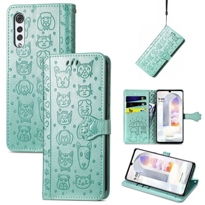 Lovely Cat and Dog Embossing Pattern Horizontal Flip Leather Case , with Holder & Card Slots & Wallet & Cartoon Clasp & Lanyard, For Google Pixel 5a 5G, For LG Velvet 2 Pro, For Motorola Edge 20 Pro