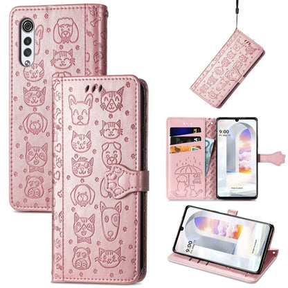 Lovely Cat and Dog Embossing Pattern Horizontal Flip Leather Case , with Holder & Card Slots & Wallet & Cartoon Clasp & Lanyard, For Google Pixel 5a 5G, For LG Velvet 2 Pro, For Motorola Edge 20 Pro