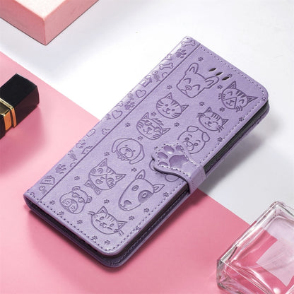 Lovely Cat and Dog Embossing Pattern Horizontal Flip Leather Case , with Holder & Card Slots & Wallet & Cartoon Clasp & Lanyard, For OPPO Reno6 Z, For OPPO Realme C20, For Xiaomi Redmi 10