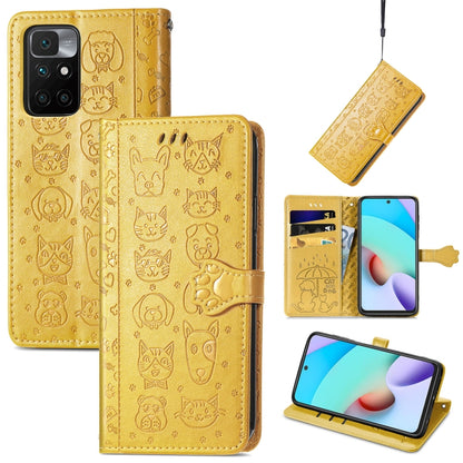 Lovely Cat and Dog Embossing Pattern Horizontal Flip Leather Case , with Holder & Card Slots & Wallet & Cartoon Clasp & Lanyard, For OPPO Reno6 Z, For OPPO Realme C20, For Xiaomi Redmi 10