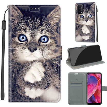 Voltage Coloured Drawing Magnetic Clasp Horizontal Flip PU Leather Case with Holder & Card Slots, For OPPO A93 5G / A93s 5G / A54 5G / A74 5G
