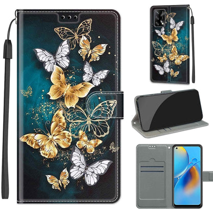 Voltage Coloured Drawing Magnetic Clasp Horizontal Flip PU Leather Case with Holder & Card Slots, For OPPO F19 / A74 4G