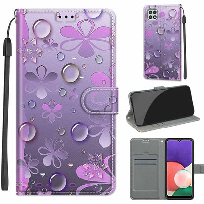Voltage Coloured Drawing Magnetic Clasp Horizontal Flip PU Leather Case with Holder & Card Slots, For Samsung Galaxy A22 5G
