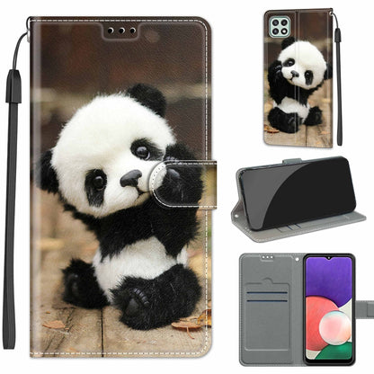 Voltage Coloured Drawing Magnetic Clasp Horizontal Flip PU Leather Case with Holder & Card Slots, For Samsung Galaxy A22 5G