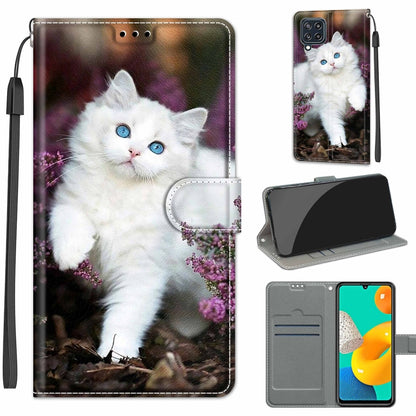 Voltage Coloured Drawing Magnetic Clasp Horizontal Flip PU Leather Case with Holder & Card Slots, For Samsung Galaxy M32 4G / F22