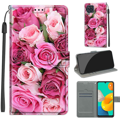 Voltage Coloured Drawing Magnetic Clasp Horizontal Flip PU Leather Case with Holder & Card Slots, For Samsung Galaxy M32 4G / F22