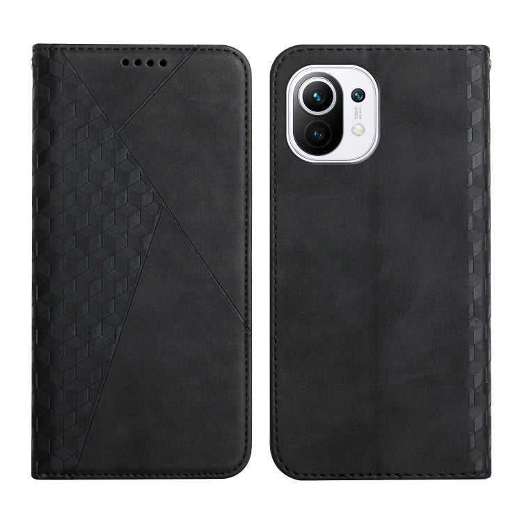 Diamond Pattern Splicing Skin Feel Magnetic Horizontal Flip Leather Case with Card Slots & Holder & Wallet, For Xiaomi Mi 11 Lite, For Xiaomi Mi 11 Pro, For Xiaomi Mi 11, For Xiaomi Poco M3 / Redmi 9T