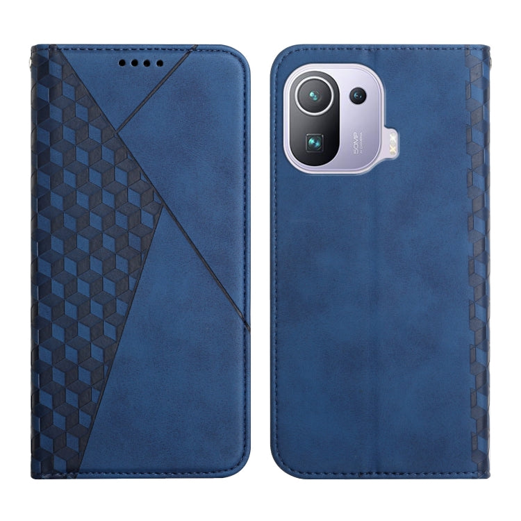 Diamond Pattern Splicing Skin Feel Magnetic Horizontal Flip Leather Case with Card Slots & Holder & Wallet, For Xiaomi Mi 11 Lite, For Xiaomi Mi 11 Pro, For Xiaomi Mi 11, For Xiaomi Poco M3 / Redmi 9T