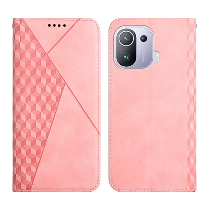 Diamond Pattern Splicing Skin Feel Magnetic Horizontal Flip Leather Case with Card Slots & Holder & Wallet, For Xiaomi Mi 11 Lite, For Xiaomi Mi 11 Pro, For Xiaomi Mi 11, For Xiaomi Poco M3 / Redmi 9T