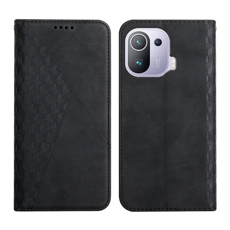 Diamond Pattern Splicing Skin Feel Magnetic Horizontal Flip Leather Case with Card Slots & Holder & Wallet, For Xiaomi Mi 11 Lite, For Xiaomi Mi 11 Pro, For Xiaomi Mi 11, For Xiaomi Poco M3 / Redmi 9T