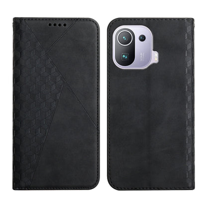 Diamond Pattern Splicing Skin Feel Magnetic Horizontal Flip Leather Case with Card Slots & Holder & Wallet, For Xiaomi Mi 11 Lite, For Xiaomi Mi 11 Pro, For Xiaomi Mi 11, For Xiaomi Poco M3 / Redmi 9T