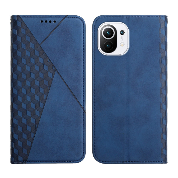 Diamond Pattern Splicing Skin Feel Magnetic Horizontal Flip Leather Case with Card Slots & Holder & Wallet, For Xiaomi Mi 11 Lite, For Xiaomi Mi 11 Pro, For Xiaomi Mi 11, For Xiaomi Poco M3 / Redmi 9T