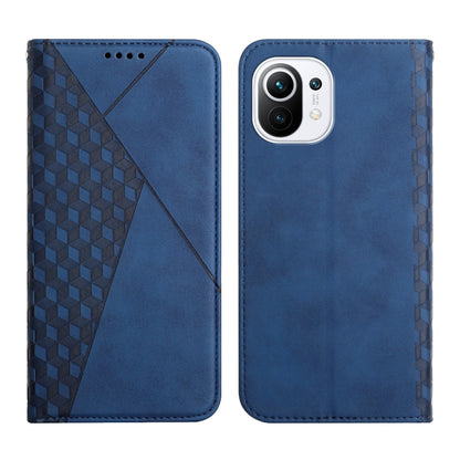 Diamond Pattern Splicing Skin Feel Magnetic Horizontal Flip Leather Case with Card Slots & Holder & Wallet, For Xiaomi Mi 11 Lite, For Xiaomi Mi 11 Pro, For Xiaomi Mi 11, For Xiaomi Poco M3 / Redmi 9T