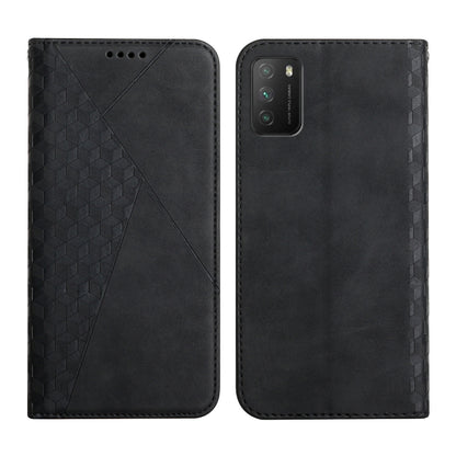 Diamond Pattern Splicing Skin Feel Magnetic Horizontal Flip Leather Case with Card Slots & Holder & Wallet, For Xiaomi Mi 11 Lite, For Xiaomi Mi 11 Pro, For Xiaomi Mi 11, For Xiaomi Poco M3 / Redmi 9T