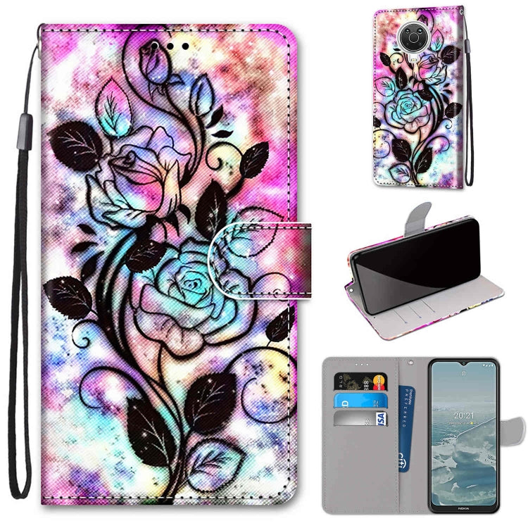 Coloured Drawing Cross Texture Horizontal Flip PU Leather Case with Holder & Card Slots & Wallet & Lanyard, For Nokia 6.3 / G20 / G10