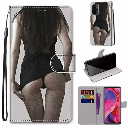 Coloured Drawing Cross Texture Horizontal Flip PU Leather Case with Holder & Card Slots & Wallet & Lanyard, For OPPO A93 5G / A93s 5G / A54 5G / A74 5G