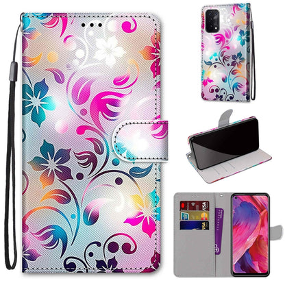 Coloured Drawing Cross Texture Horizontal Flip PU Leather Case with Holder & Card Slots & Wallet & Lanyard, For OPPO A93 5G / A93s 5G / A54 5G / A74 5G