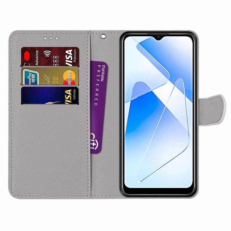 Coloured Drawing Cross Texture Horizontal Flip PU Leather Case with Holder & Card Slots & Wallet & Lanyard, For OPPO A54 4G / A16 4G / A53s 5G / A55 5G