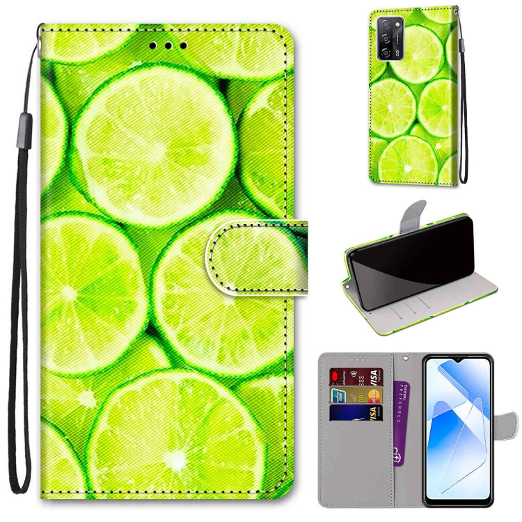 Coloured Drawing Cross Texture Horizontal Flip PU Leather Case with Holder & Card Slots & Wallet & Lanyard, For OPPO A54 4G / A16 4G / A53s 5G / A55 5G