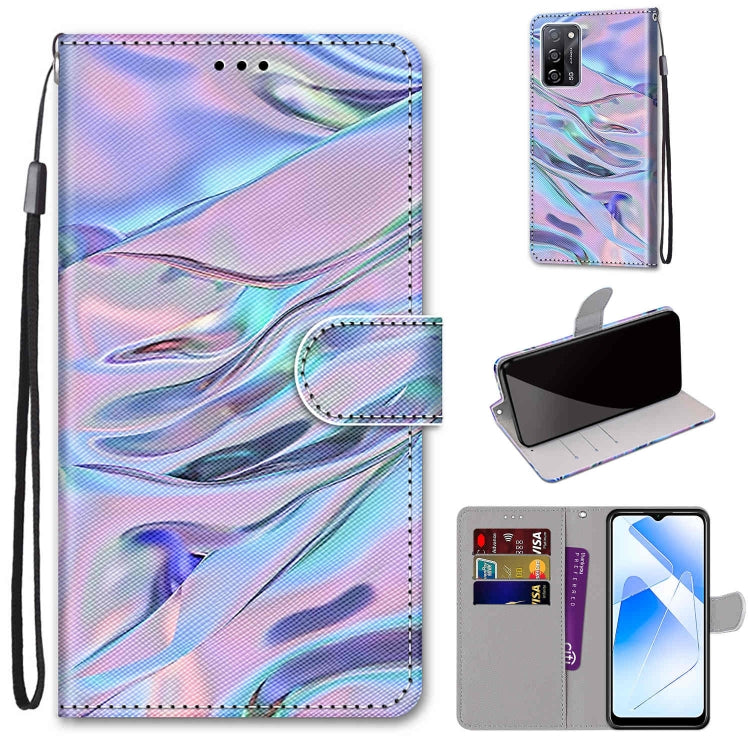 Coloured Drawing Cross Texture Horizontal Flip PU Leather Case with Holder & Card Slots & Wallet & Lanyard, For OPPO A54 4G / A16 4G / A53s 5G / A55 5G